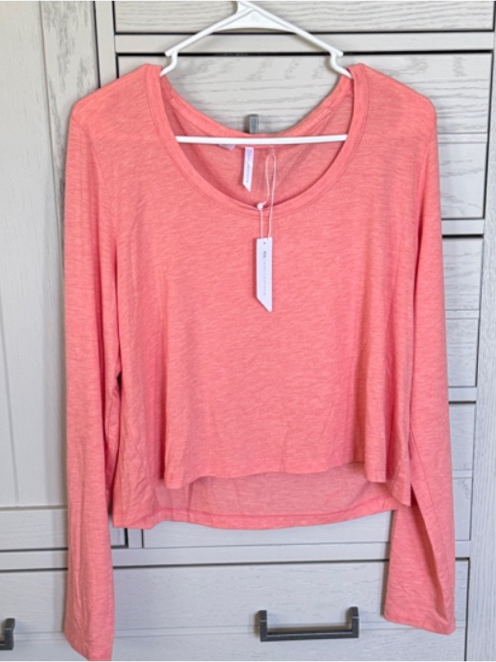 NWT Travis Mathew Botanical Breeze Long Sleeve Top | Heather Shell Pink | L